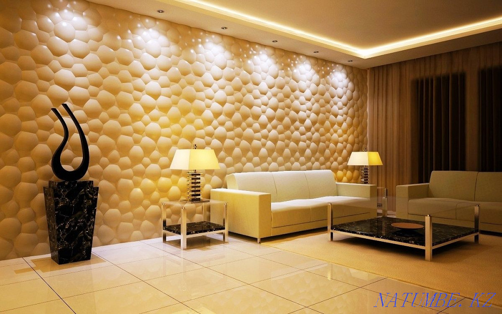 Декоративные гипсовые 3d панели панел панель 3д панэли панэль из гипса Актобе - изображение 1