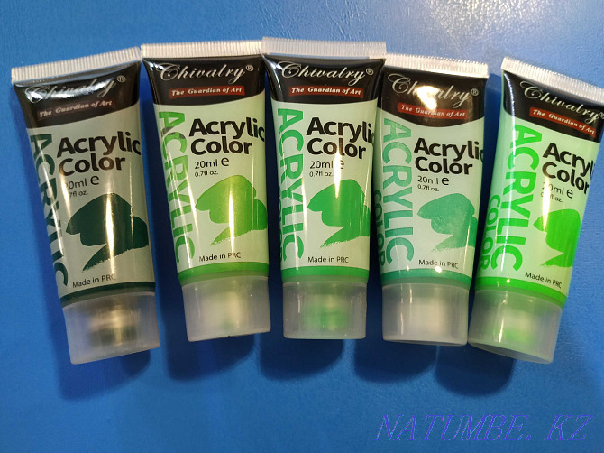 Acrylic paint 20 ml in a tube. Various shades of green Almaty - photo 1