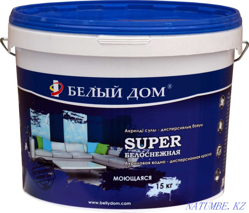Краска акриловая водоэмульсионная SUPER. Алматы - изображение 1