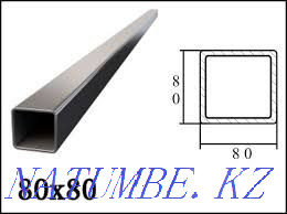 Profile pipe 80*80*2/3/4/5 mm (all sizes and thicknesses are available) Almaty - photo 1