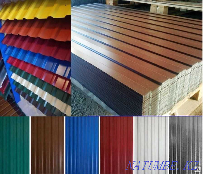 Professional sheet to order, corrugated board according to your size, painted and galvanized Almaty - photo 1