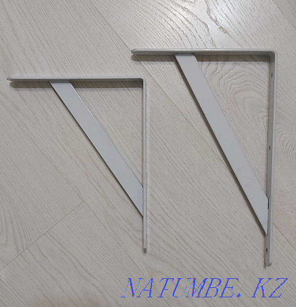 Corner bracket, reinforced, 250x200x30x4mm and 300x200x30x4 mm, white. Almaty - photo 2