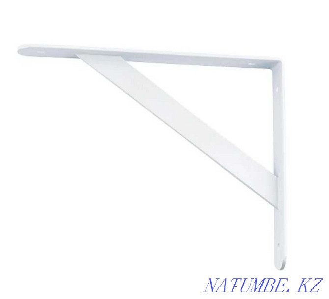 Corner bracket, reinforced, 250x200x30x4mm and 300x200x30x4 mm, white. Almaty - photo 1