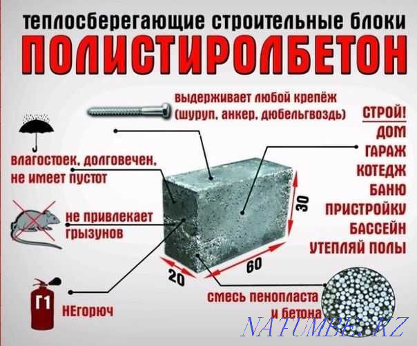 полистирол бетон жылу блогы  Алматы - изображение 5