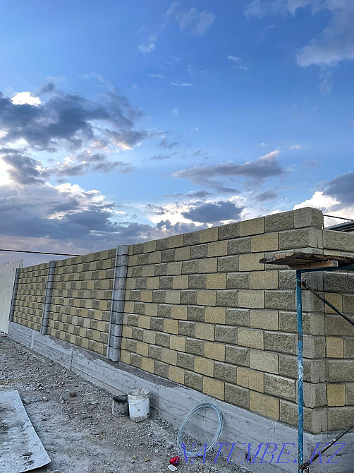 Шлакоблок гладки бардюр рванный блок казрок тунба страйтельный Кайтпас - изображение 6