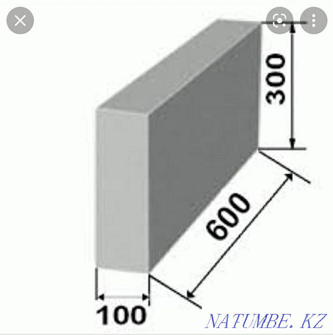 Partition blocks gas blocks foam blocks heat blocks 60x30x10 cm. Almaty - photo 1