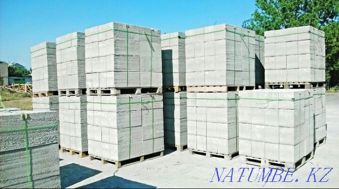 High-quality non-autoclaved gas blocks, size 60x30x15 cm. Almaty - photo 1