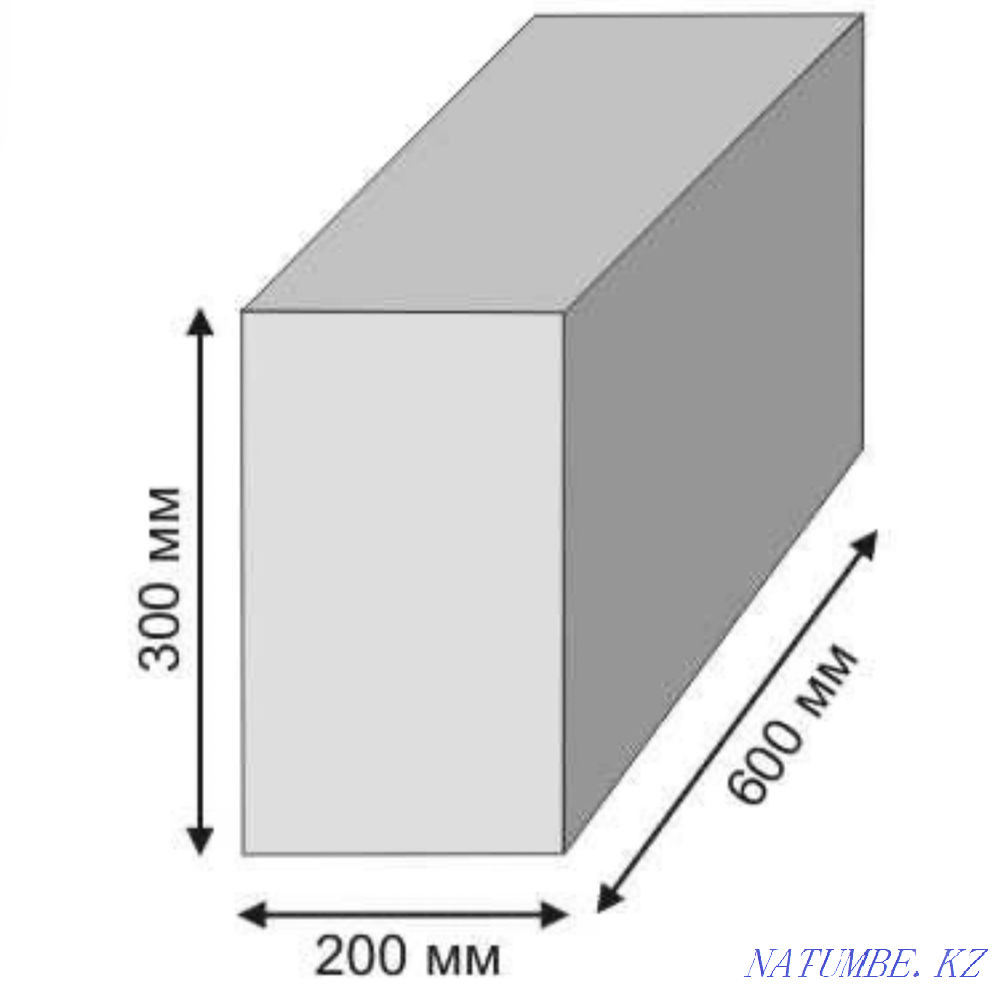 Газосиликатный блок 200х300х600 мм