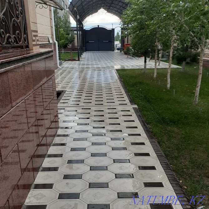 Paving slabs, hexagon, stone blocks, border, curb in Shymkent, Shymkent - photo 1