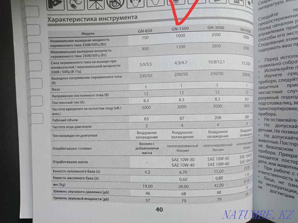 Бензин генераторы 1,2 кВт  Қостанай  - изображение 2