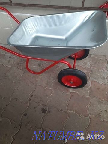 Galvanized 2-wheeled wheelbarrow, construction trolley Almaty - photo 2