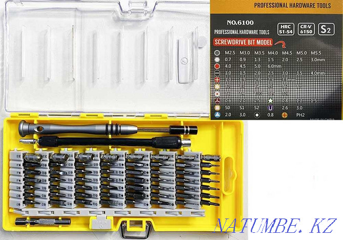 Screwdriver set with bits for repairing household appliances, electronics Astana - photo 1