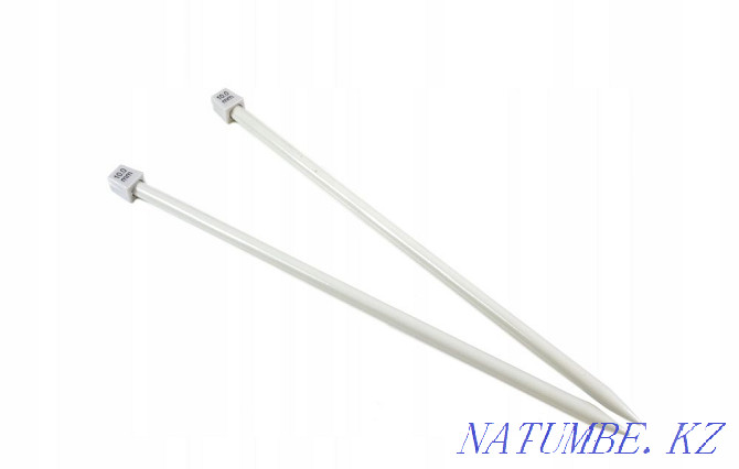 Knitting needles straight, 10 mm silver, aluminum Atyrau - photo 1