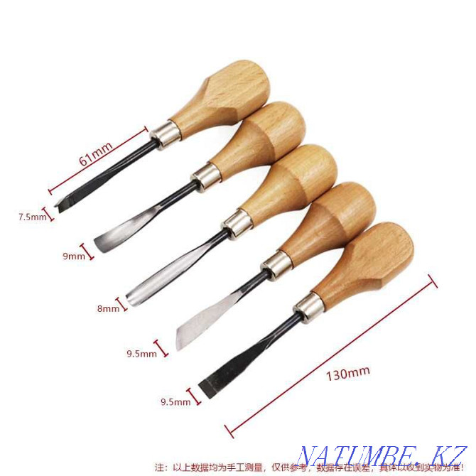 Hand tool for wood carving 5 pcs. Almaty - photo 6
