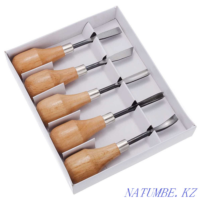 Hand tool for wood carving 5 pcs. Almaty - photo 1