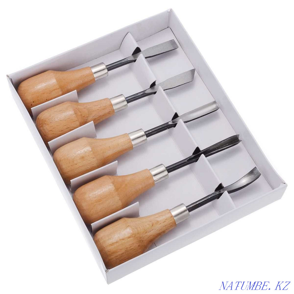 Ручной инструмент для резьбы по дереву 5 шт. Алматы - изображение 1