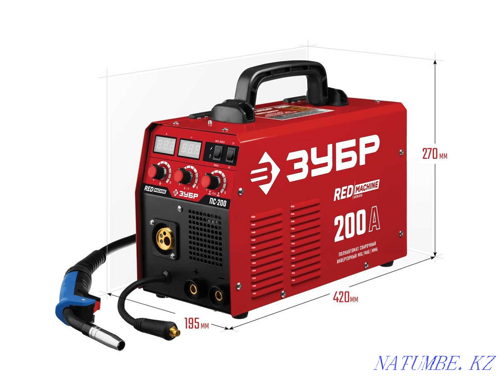 Жартылай автоматты дәнекерлеу инверторы, ММА PS-200 функциясы бар МIG-MAG  Алматы - изображение 2