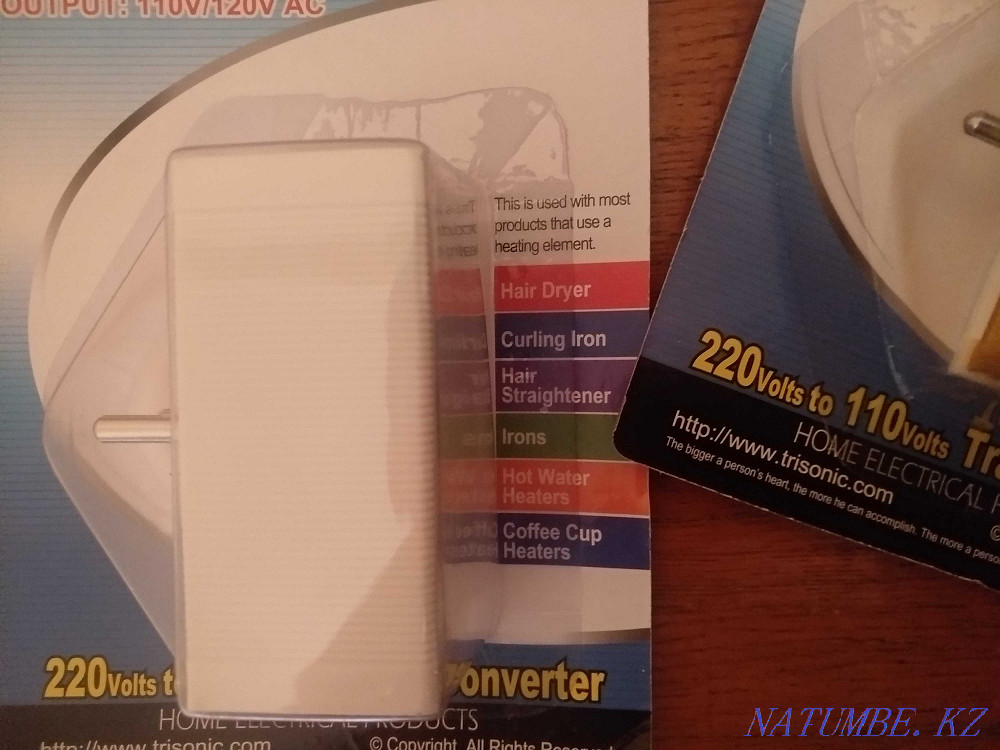 220в-110в адаптері төмендететін трансформатордың қуат көзінің түрлендіргіші  Алматы - изображение 3