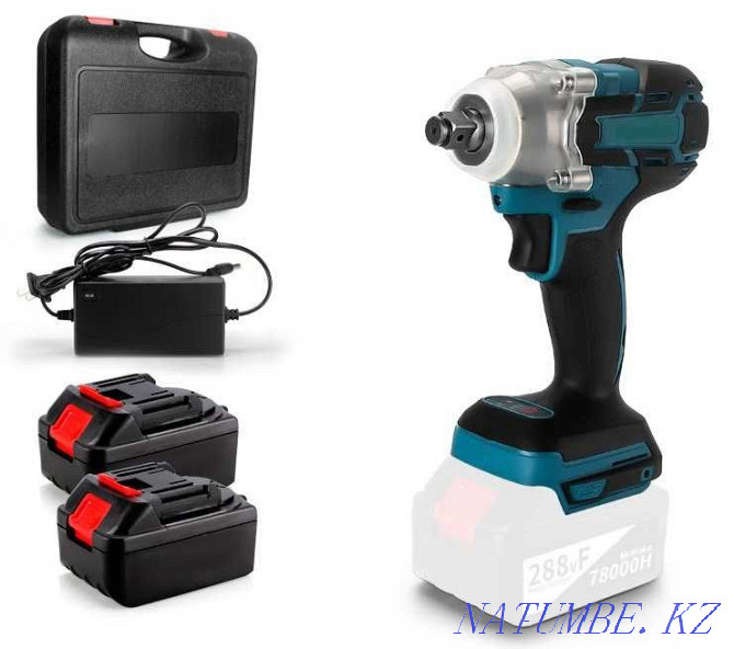 Impact wrench with two batteries Makita design with delivery across the Republic of Kazakhstan Astana - photo 1