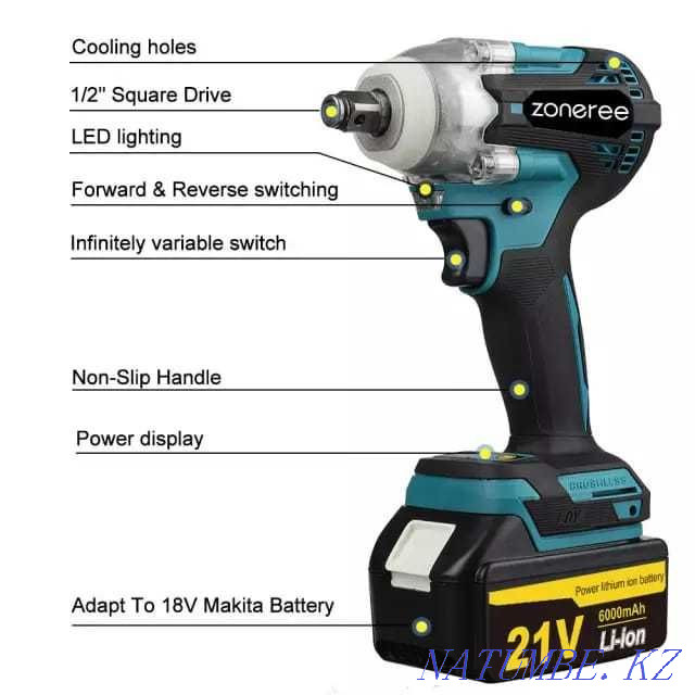 Cordless Impact Wrench JOBZ with 2 batteries Almaty - photo 6