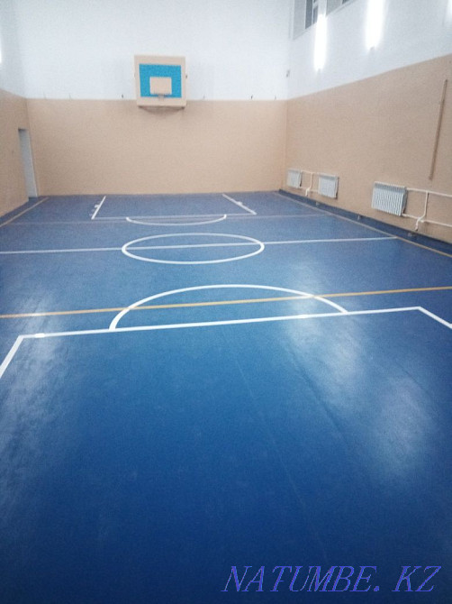 Sanding of a coupler, Polishing of a self-leveling floor, Installation of sports of coverings. Astana - photo 5