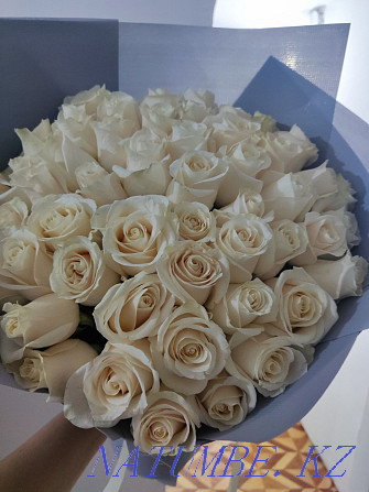 Цветы из 51 белых роз Алматы - изображение 1