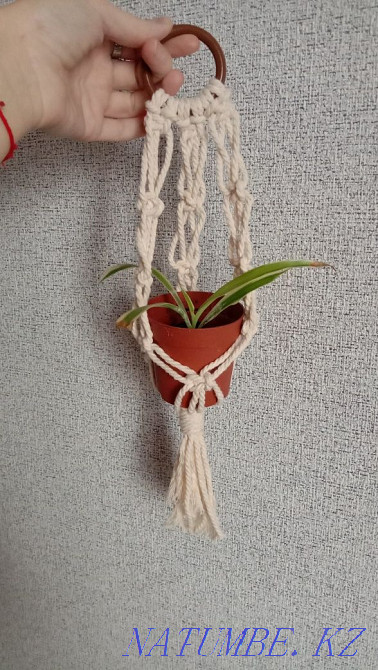 Macrame planter hanging for flowers Aqtobe - photo 2