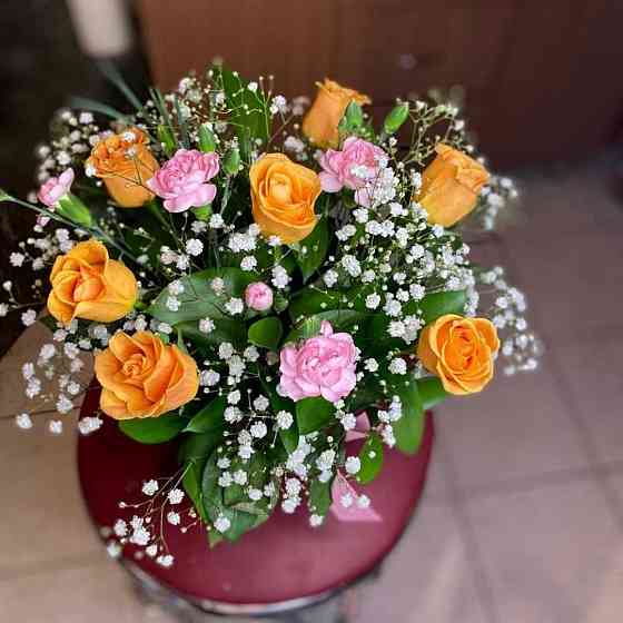 Коробочки с цветами • Букеты • Розы • Гиацинт •Доставка цветов № 85 Астана