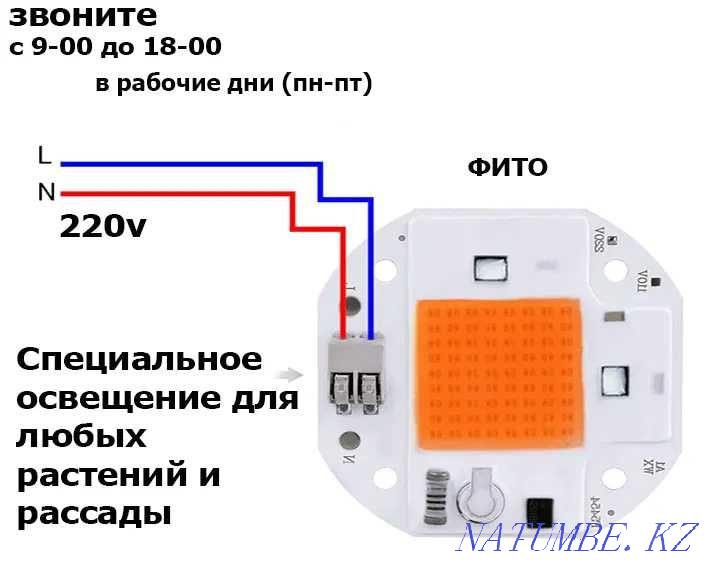 прожектор шамдарында LIGHT-DIODES шамдары өсімдіктерге арналған кәдімгі және фито  Алматы - изображение 1