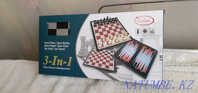 Жаңа шахмат, нарды және дойбы 3-і 1-де сатамын. Муткенова - изображение 3