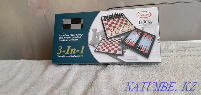 Продам новые Шахматы , нарды и шашки 3 в 1 . Муткенова - изображение 2