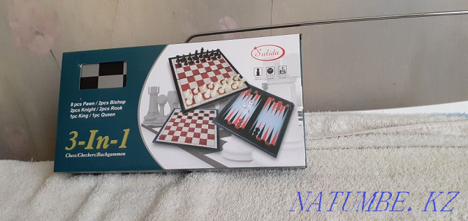 Продам новые Шахматы , нарды и шашки 3 в 1 . Муткенова - изображение 4
