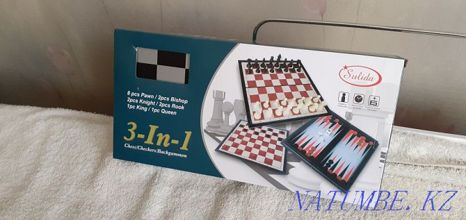 Продам новые Шахматы , нарды и шашки 3 в 1 . Муткенова - изображение 1