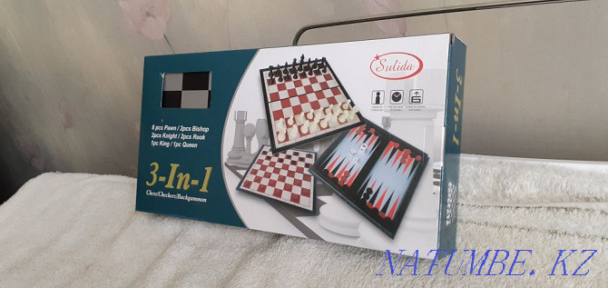 Продам новые Шахматы , нарды и шашки 3 в 1 . Муткенова - изображение 5