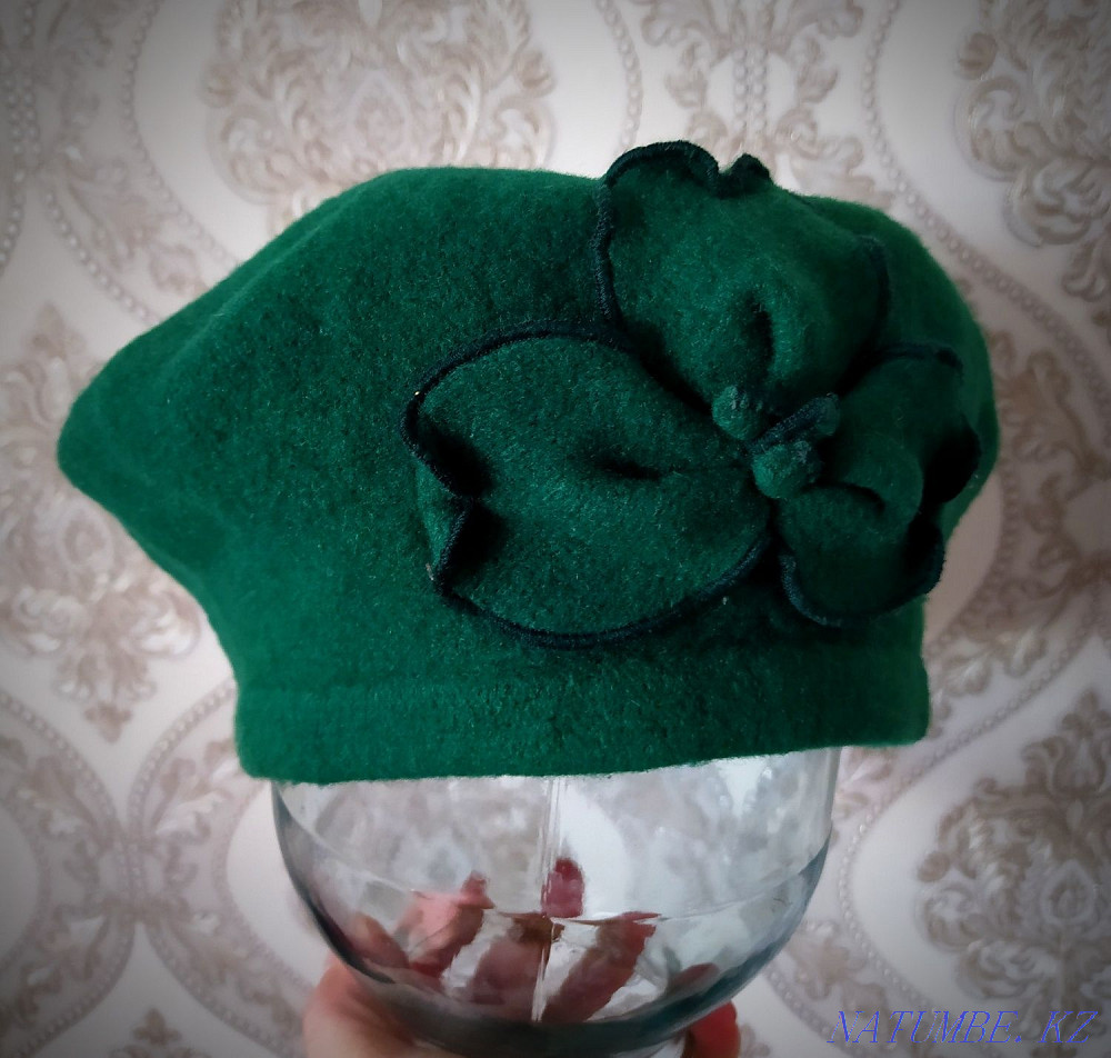 Women's hats. Beret and winter hat with pigtails. Нуркен - photo 1