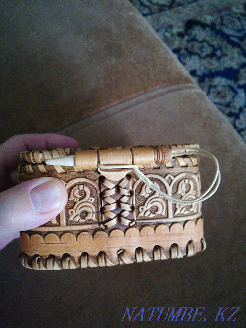 Шкатулка с бересты новая ручная работа Астана - изображение 2