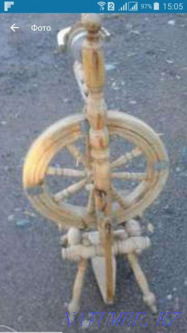 I will sell an old spinning wheel of the 19th century, made of natural wood, handmade Almaty - photo 1