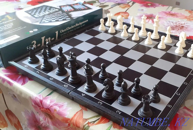 Продам новые шахматы , нарды и шашки 3 в 1 - Росиия . Х Муткенова - изображение 1