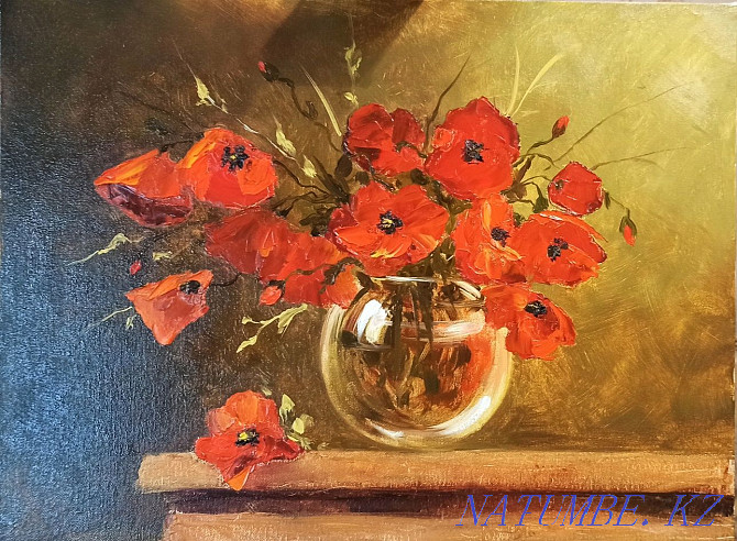 Painting "Poppies" size 50*40 Almaty - photo 2