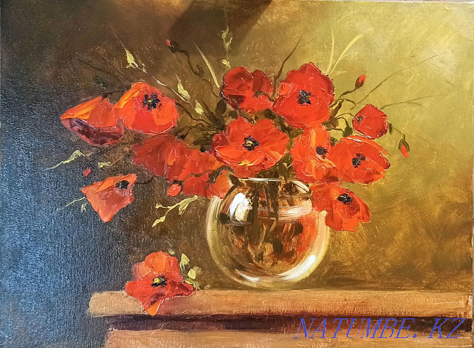 Painting "Poppies" size 50*40 Almaty - photo 1