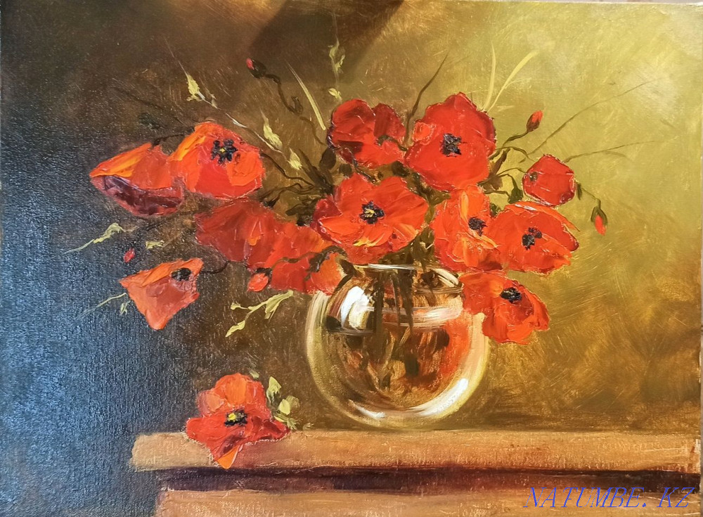 Painting "Poppies" size 50*40 Almaty - photo 1