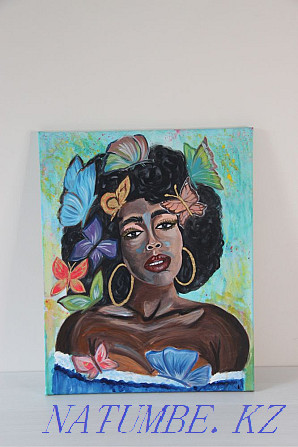 Продам акриловую картину Африканская фея Алматы - изображение 1