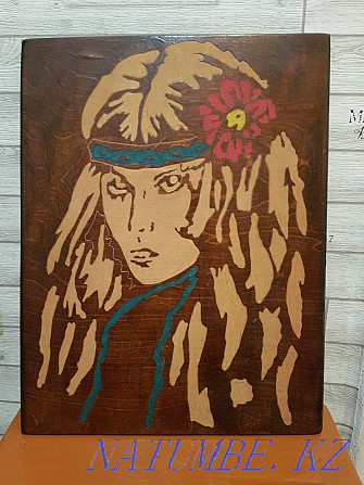 Картина "Девушка"вырезана на дереве под лаком Петропавловск - изображение 1