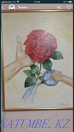 Selling a painting with a peony. Oil. Almaty - photo 1