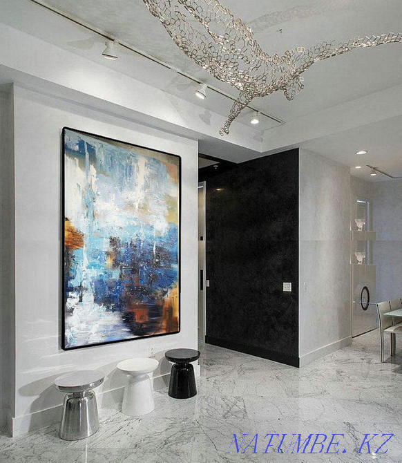 Картина холст масло абстрактная интерьерная живопись ручная работа Алматы - изображение 1