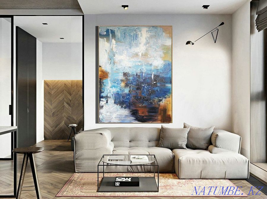 Картина холст масло абстрактная интерьерная живопись ручная работа Алматы - изображение 5