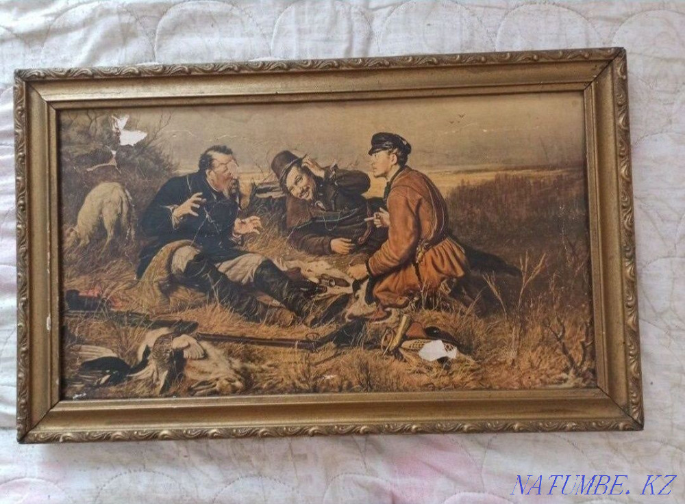 Painting by V. Perov "Hunters at rest" Taraz - photo 1