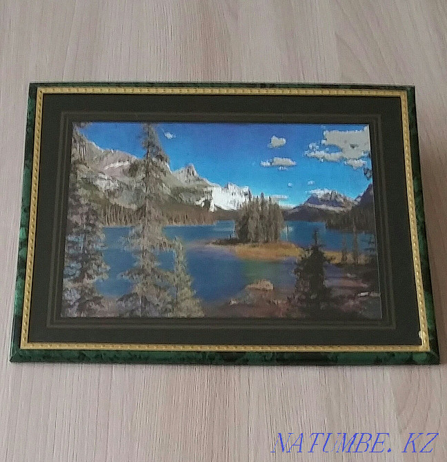 Картина шелкография под стеклом Алматы - изображение 2