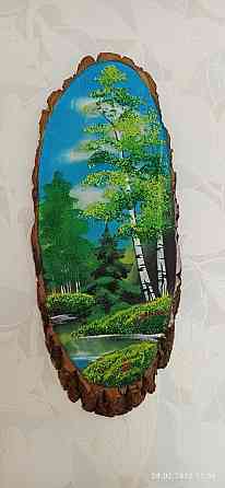 Картина на срезе дерева Astana