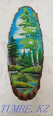 Painting on a cut of a tree Astana - photo 3